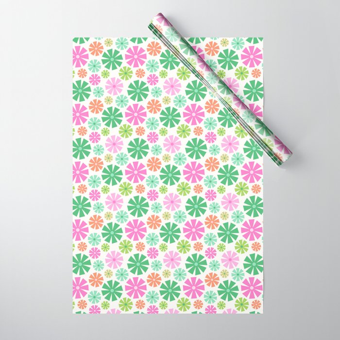 Merry and Bright Christmas Wreath Wrapping Paper Gallery Image 1