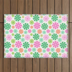 Merry and Bright Christmas Wreath Outdoor Rug Gallery Image 1