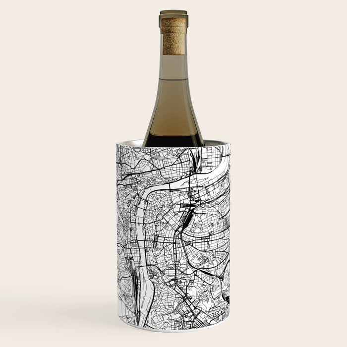 Prague White Map Wine Chiller Gallery Image 1