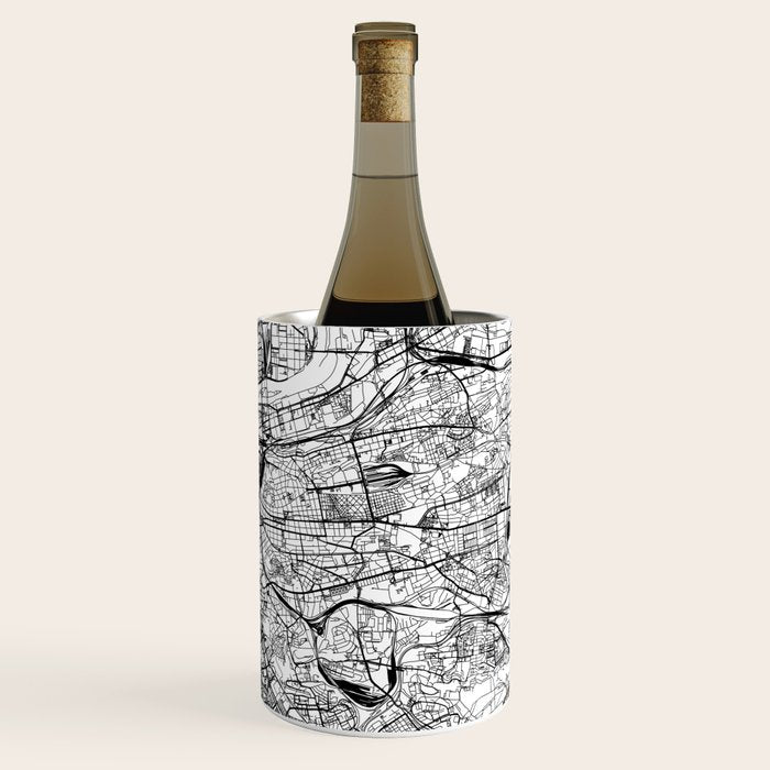 Prague White Map Wine Chiller Gallery Image 3