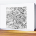 Prague White Map Wall Mural Gallery Image 2