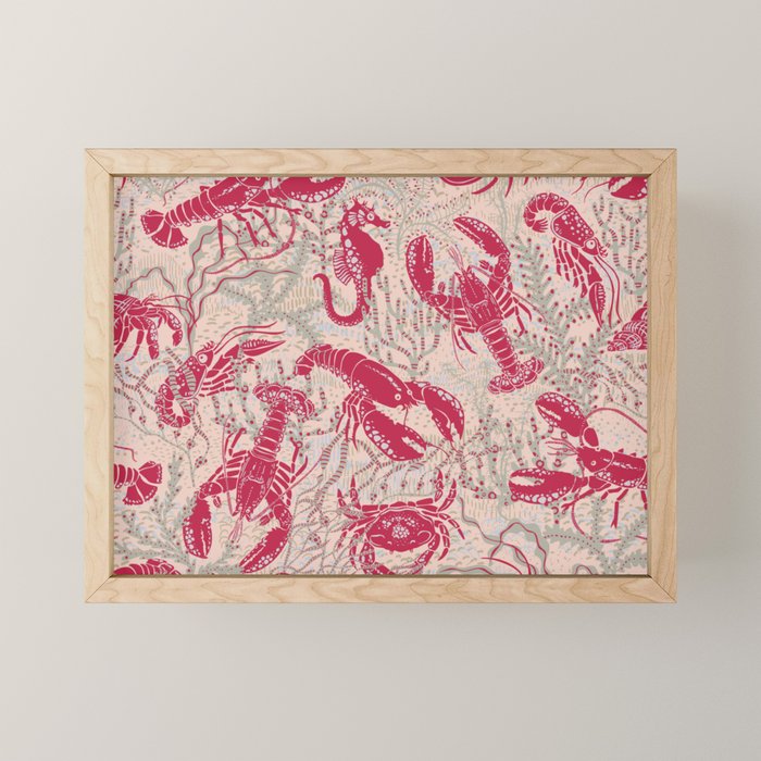 Red Lobster Viva Magenta Mini Art Print Gallery Image 1