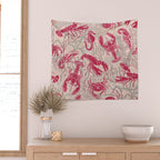 Red Lobster Viva Magenta Wall Tapestry Gallery Image 2