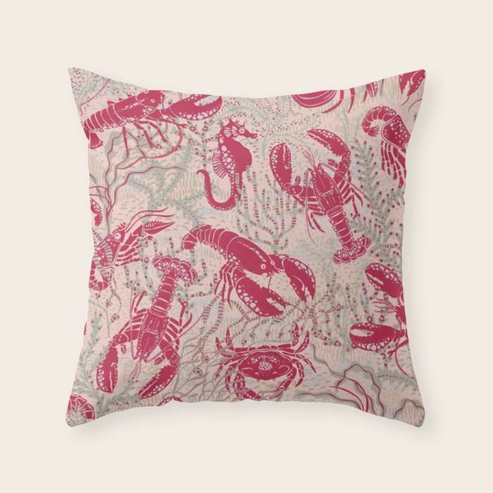 Red Lobster Viva Magenta Throw Pillow Gallery Image 6