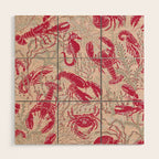 Red Lobster Viva Magenta Wood Wall Art Gallery Image 1