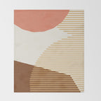 Lines Color Shapes - Pink Gold Brown Throw Blanket Gallery Image 2