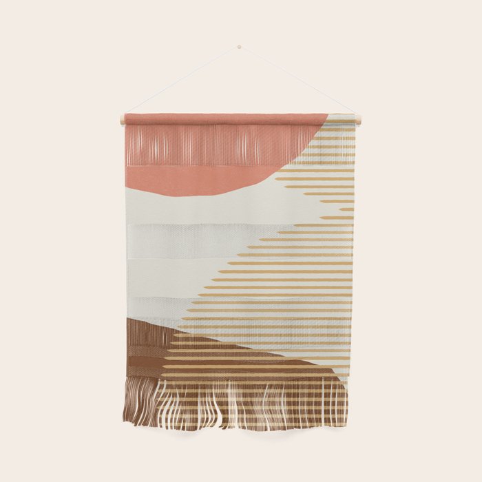 Lines Color Shapes - Pink Gold Brown Wall Hanging Gallery Image 1