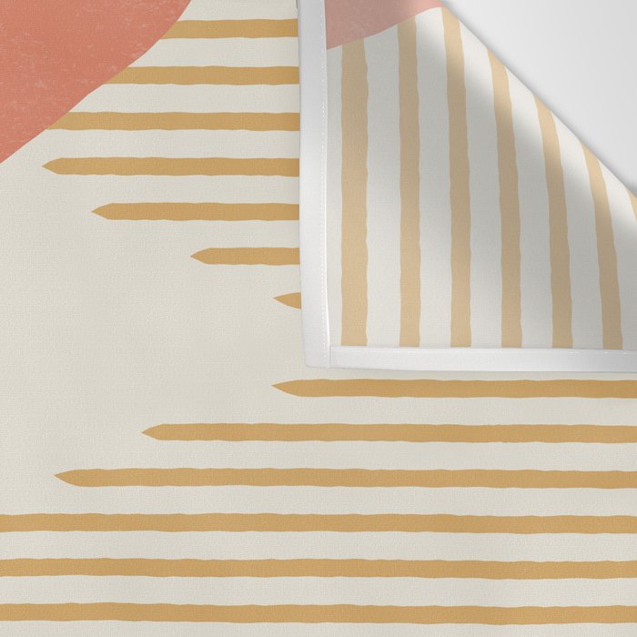 Lines Color Shapes - Pink Gold Brown Wall Tapestry Gallery Image 3