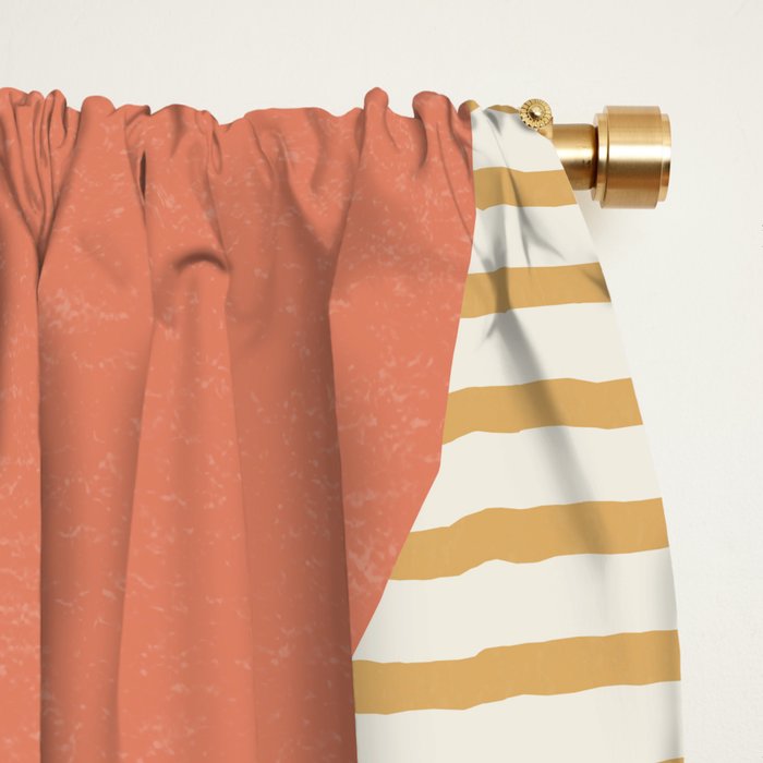 Lines Color Shapes - Pink Gold Brown Window Curtain Gallery Image 2