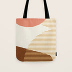 Lines Color Shapes - Pink Gold Brown Tote Bag Gallery Image 1