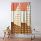Lines Color Shapes - Pink Gold Brown Window Curtain Gallery Image 5