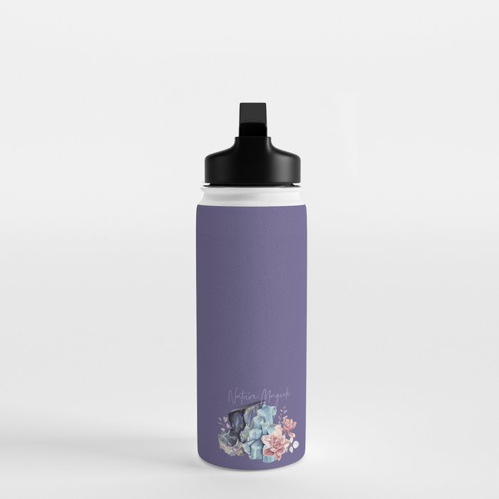 Desert Cactus Full Moon Succulent Garden on Purple Water Bottle Gallery Image 3