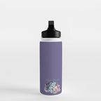 Desert Cactus Full Moon Succulent Garden on Purple Water Bottle Gallery Image 3
