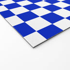 Cobalt Blue and White Checkerboard Pattern Welcome Mat Gallery Image 2