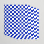 Cobalt Blue and White Checkerboard Pattern Wrapping Paper Gallery Image 3