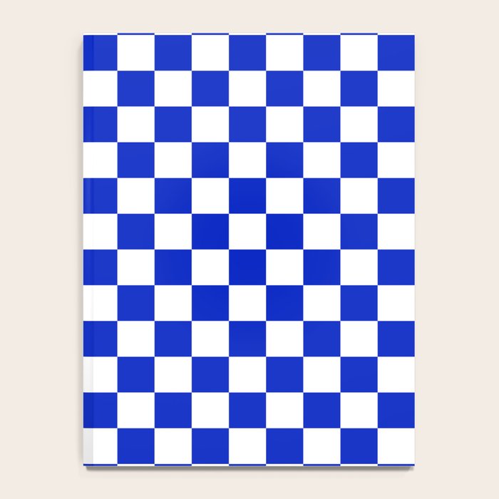 Cobalt Blue and White Checkerboard Pattern Notebook Gallery Image 4