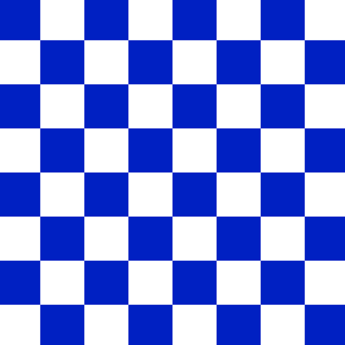 Cobalt Blue and White Checkerboard Pattern Coffee Mug Gallery Image 2