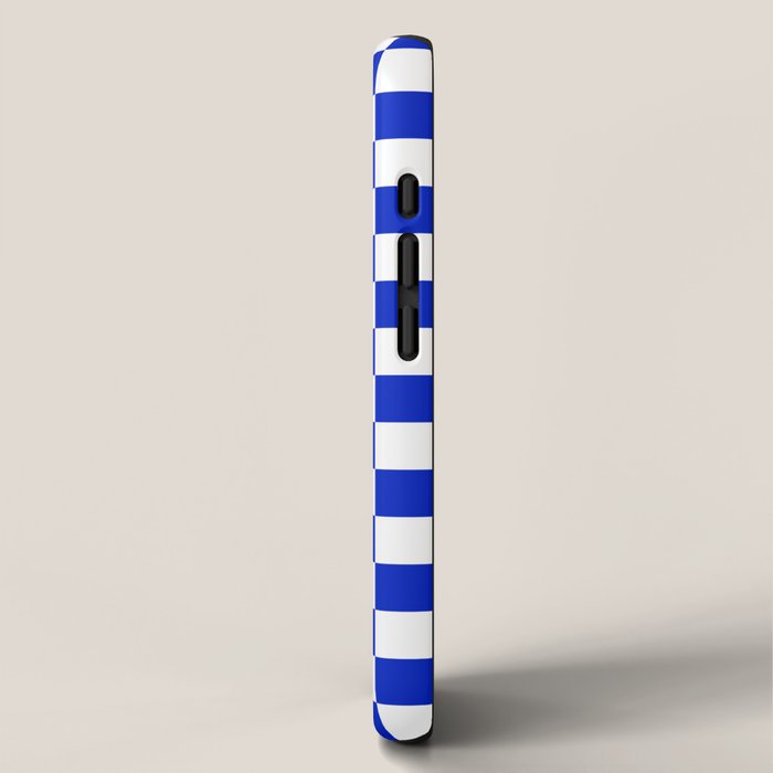Cobalt Blue and White Checkerboard Pattern iPhone Case Gallery Image 2