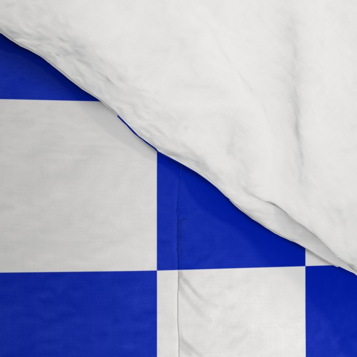 Cobalt Blue and White Checkerboard Pattern Comforter Gallery Image 4