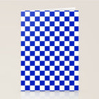 Cobalt Blue and White Checkerboard Pattern Stationery Card Gallery Image 2