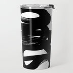 Swirl Black & White Minimalist Abstract Mid century Ink Art Dark Brush Strokes Travel Mug Gallery Image 2