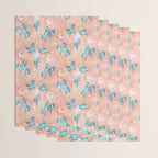 Cosmic Cowboys and Cacti -  peach and turquoise  Wrapping Paper Gallery Image 3