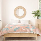 Cosmic Cowboys and Cacti -  peach and turquoise  Duvet Cover Gallery Image 3
