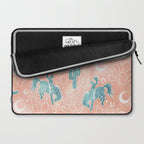 Cosmic Cowboys and Cacti -  peach and turquoise  Laptop Sleeve Gallery Image 2