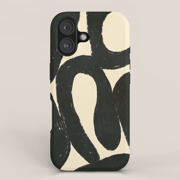 Abstract black shapes pattern N01 iPhone Case Gallery Image 1