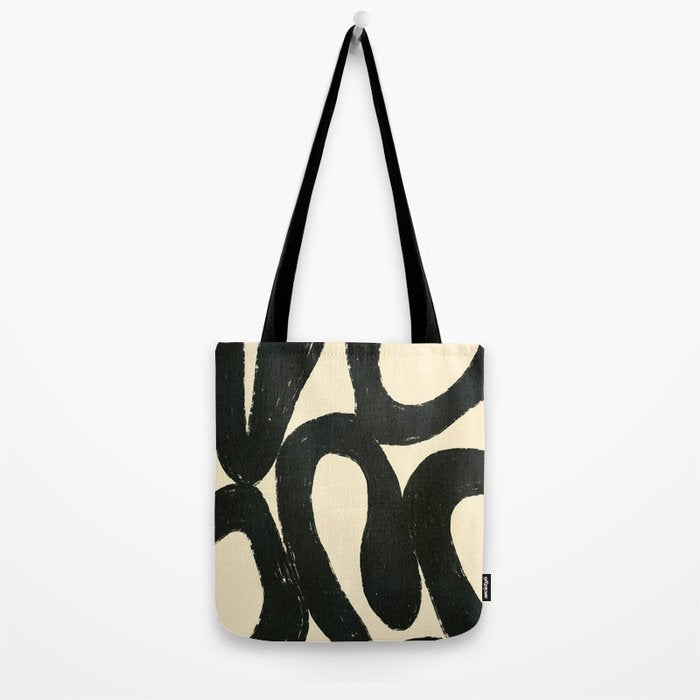 Abstract black shapes pattern N01 Tote Bag Gallery Image 2