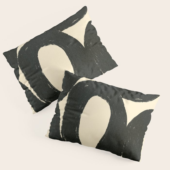 Abstract black shapes pattern N01 Pillow Sham Gallery Image 1