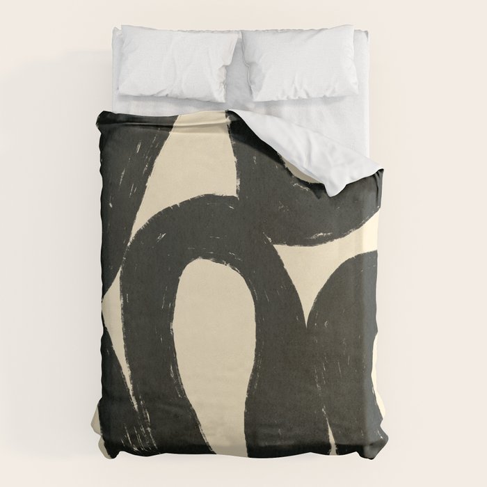 Abstract black shapes pattern N01 Duvet Cover Gallery Image 1