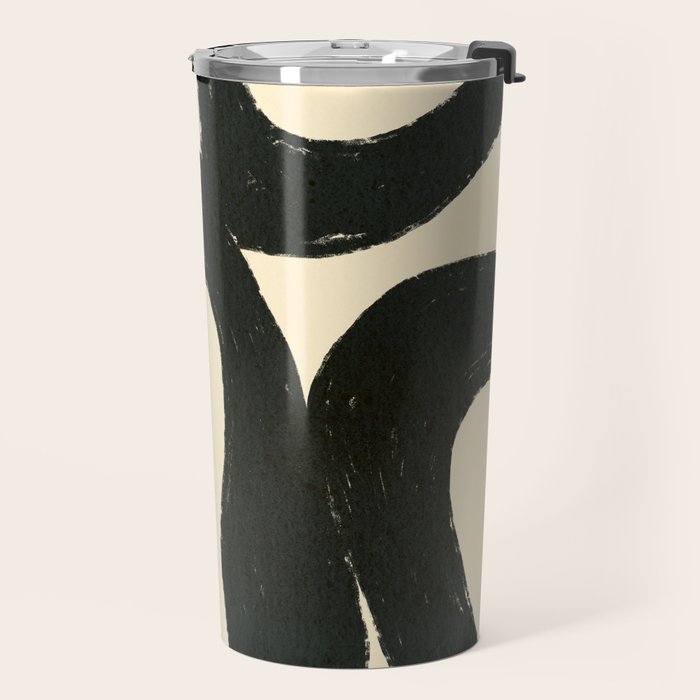 Abstract black shapes pattern N01 Travel Mug Gallery Image 2