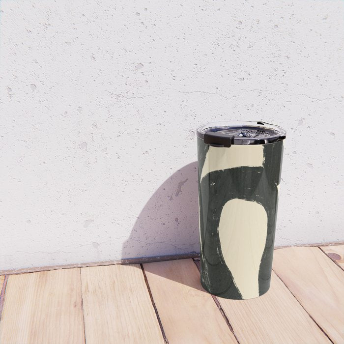 Abstract black shapes pattern N01 Travel Mug Gallery Image 4