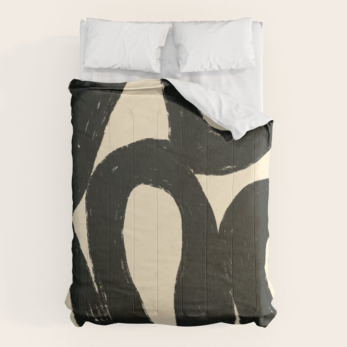 Abstract black shapes pattern N01 Comforter Gallery Image 1