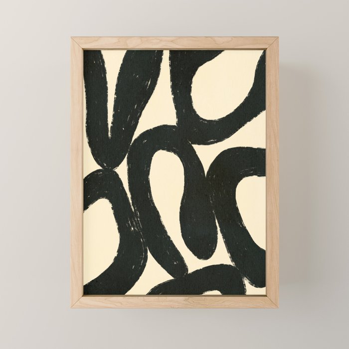 Abstract black shapes pattern N01 Mini Art Print Gallery Image 1