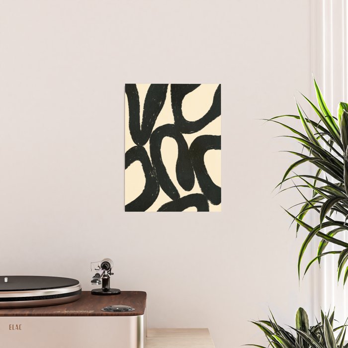 Abstract black shapes pattern N01 Poster Gallery Image 2