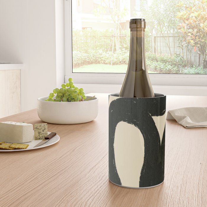 Abstract black shapes pattern N01 Wine Chiller Gallery Image 4
