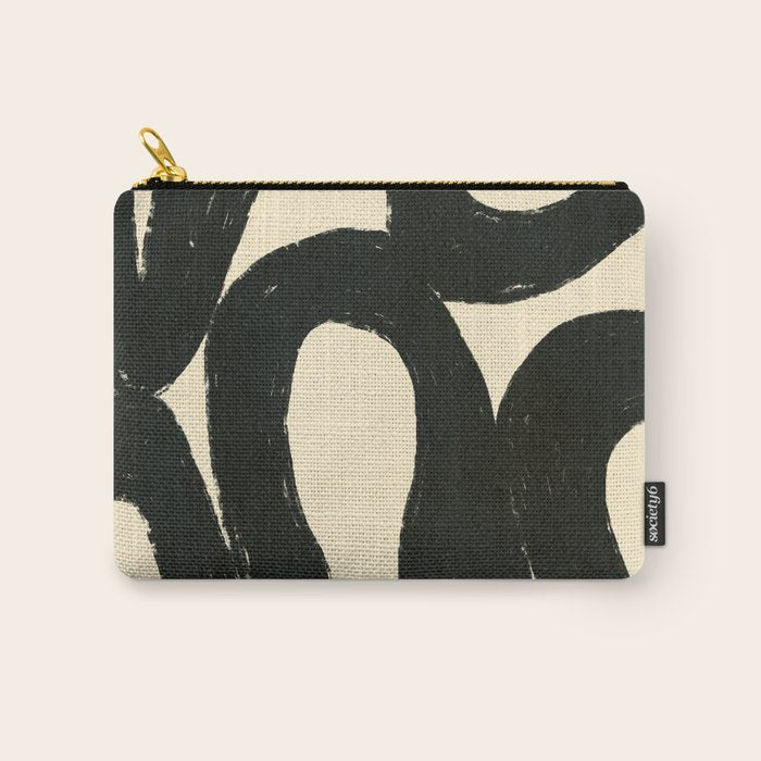 Abstract black shapes pattern N01 Carry All Pouch Gallery Image 1
