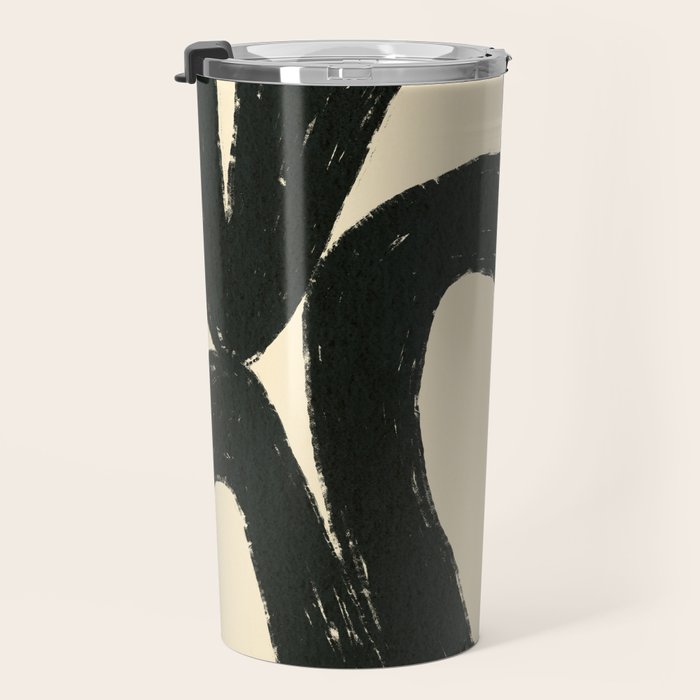 Abstract black shapes pattern N01 Travel Mug Gallery Image 3