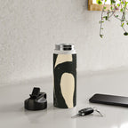 Abstract black shapes pattern N01 Water Bottle Gallery Image 4