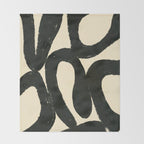 Abstract black shapes pattern N01 Throw Blanket Gallery Image 2