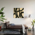 Abstract black shapes pattern N01 Wood Wall Art Gallery Image 2
