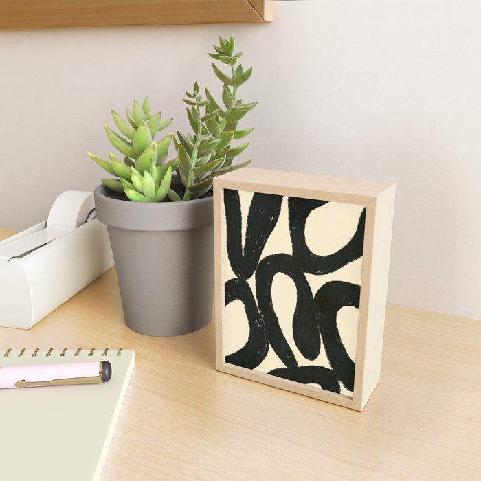 Abstract black shapes pattern N01 Mini Art Print Gallery Image 2