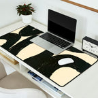 Abstract black shapes pattern N01 Desk Mat Gallery Image 2