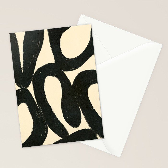 Abstract black shapes pattern N01 Stationery Card Gallery Image 2