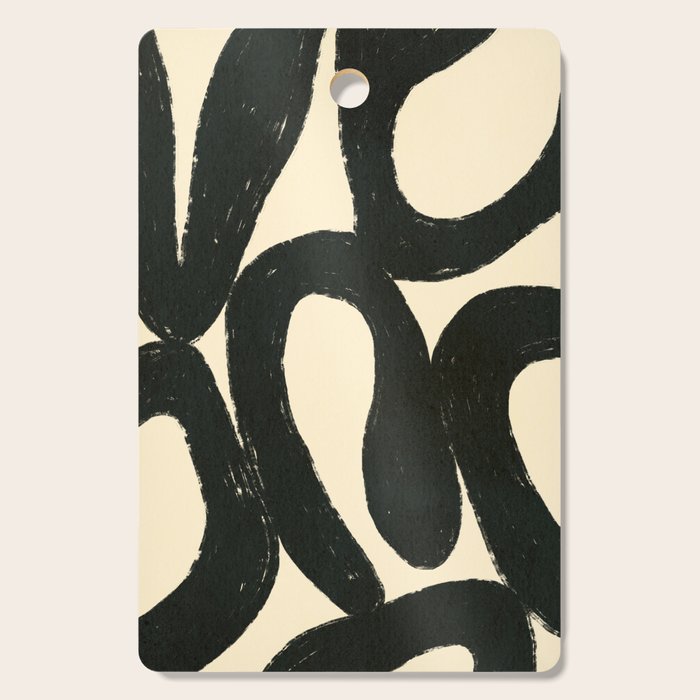 Abstract black shapes pattern N01 Cutting Board Gallery Image 1