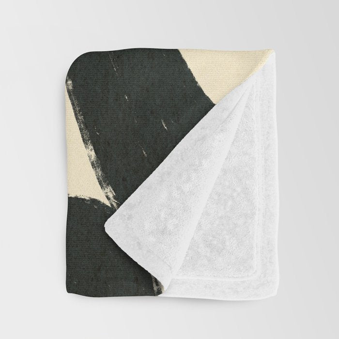 Abstract black shapes pattern N01 Throw Blanket Gallery Image 3