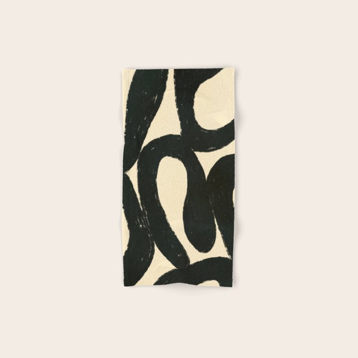Abstract black shapes pattern N01 Bath Towel Gallery Image 1