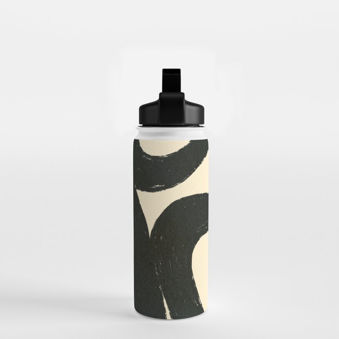 Abstract black shapes pattern N01 Water Bottle Gallery Image 2
